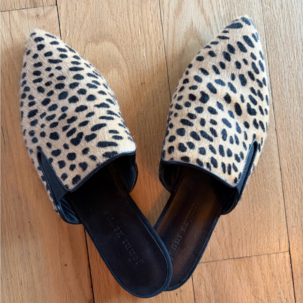 Jenni Kayne cheetah pony hair Mules